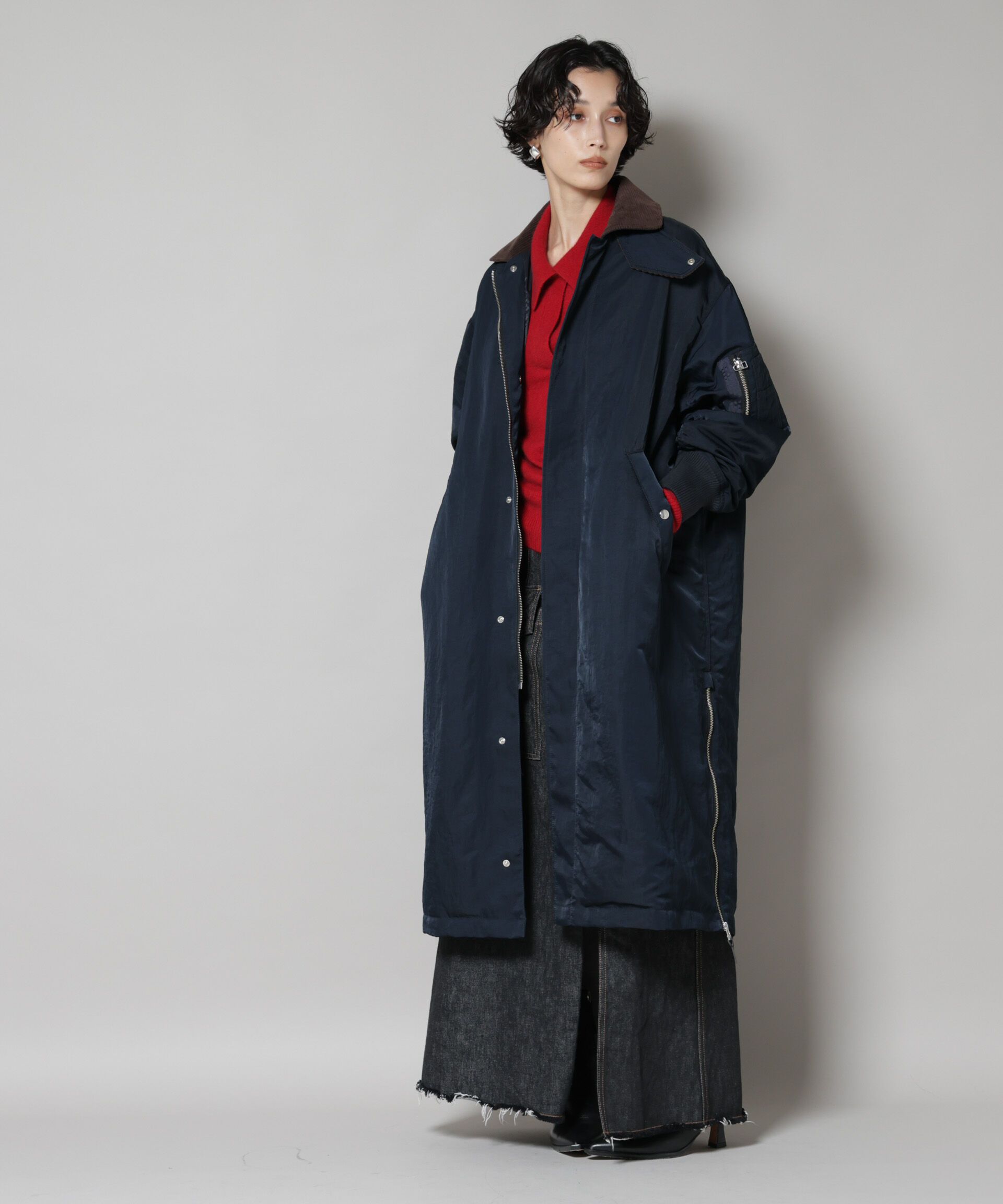 nano･universe「「STEVELOUR」「西川ダウン(R)」ミリタリーロングコート」|ダウン|