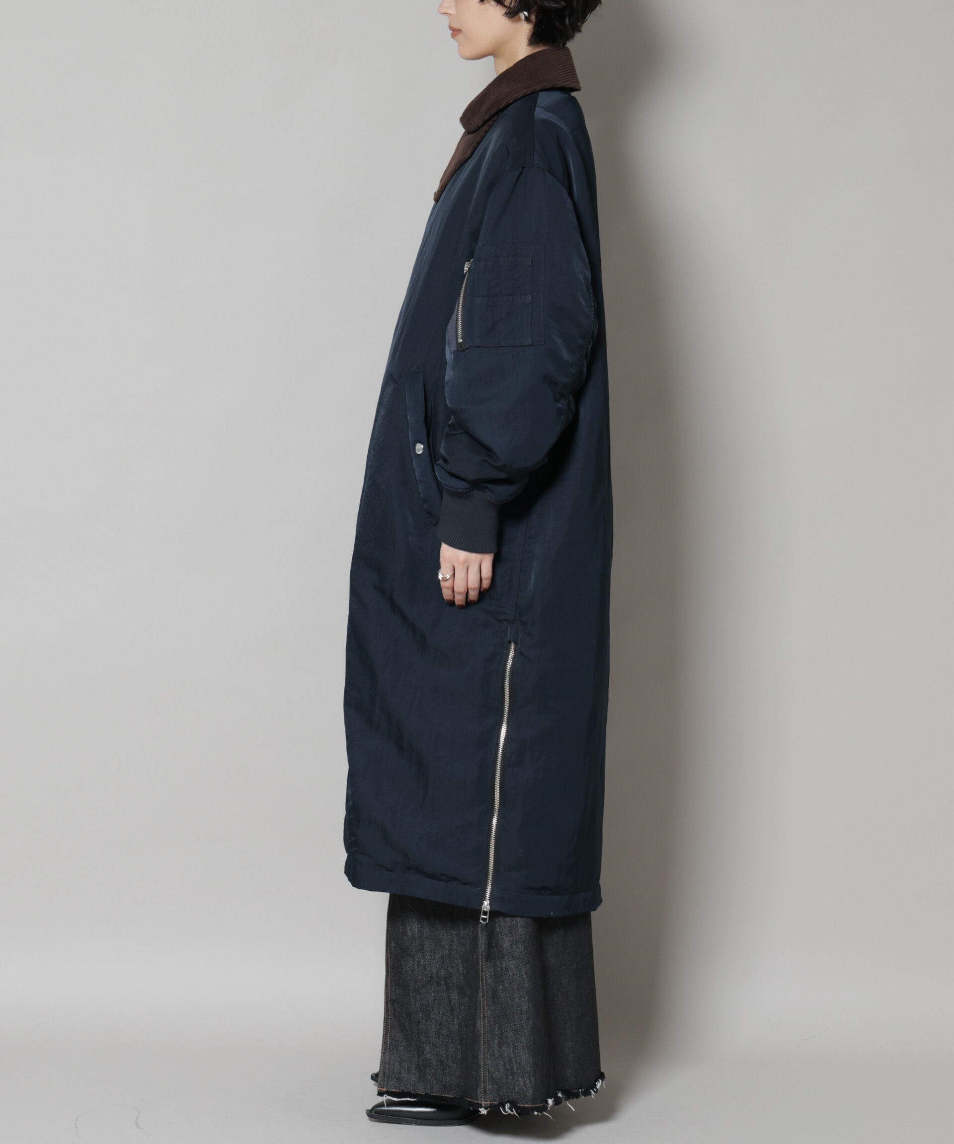 nano･universe「「STEVELOUR」「西川ダウン(R)」ミリタリーロングコート」|ダウン|