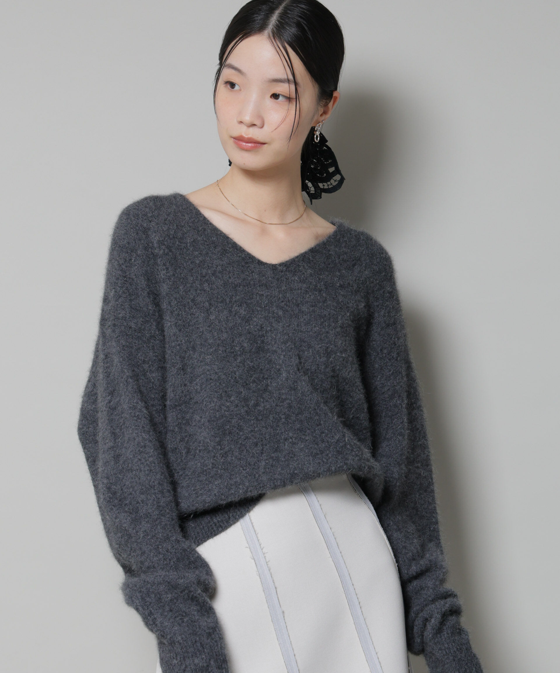 nano･universe「ウォッシャブルフォックスVネックニットプルオーバー」|ニット・セーター|