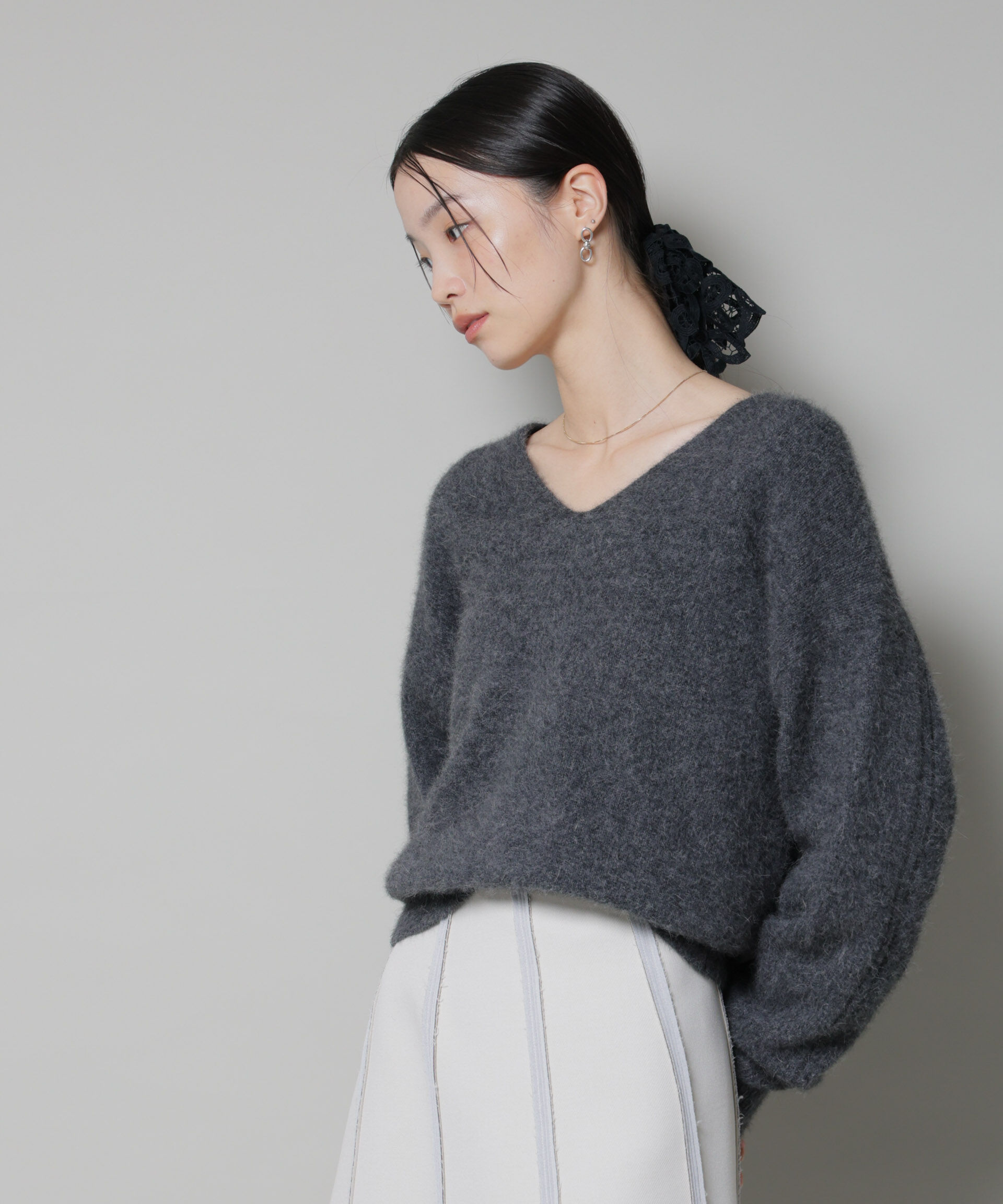 nano･universe「ウォッシャブルフォックスVネックニットプルオーバー」|ニット・セーター|