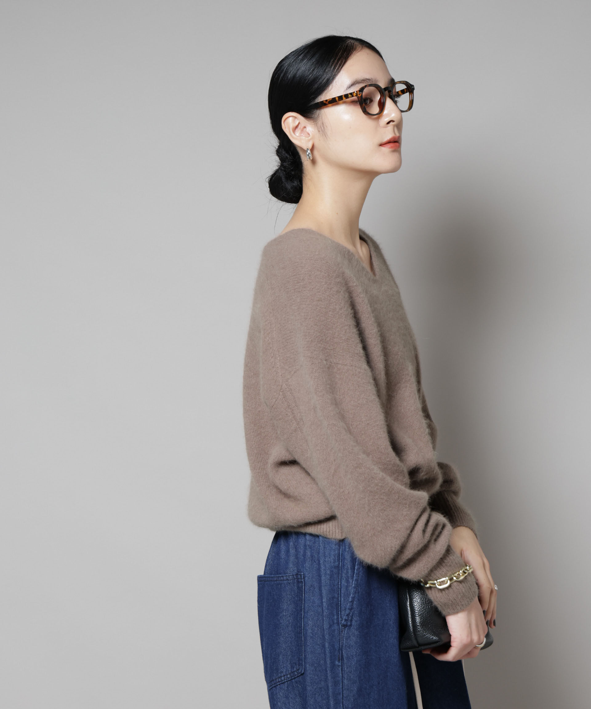 nano･universe「ウォッシャブルフォックスVネックニットプルオーバー」|ニット・セーター|