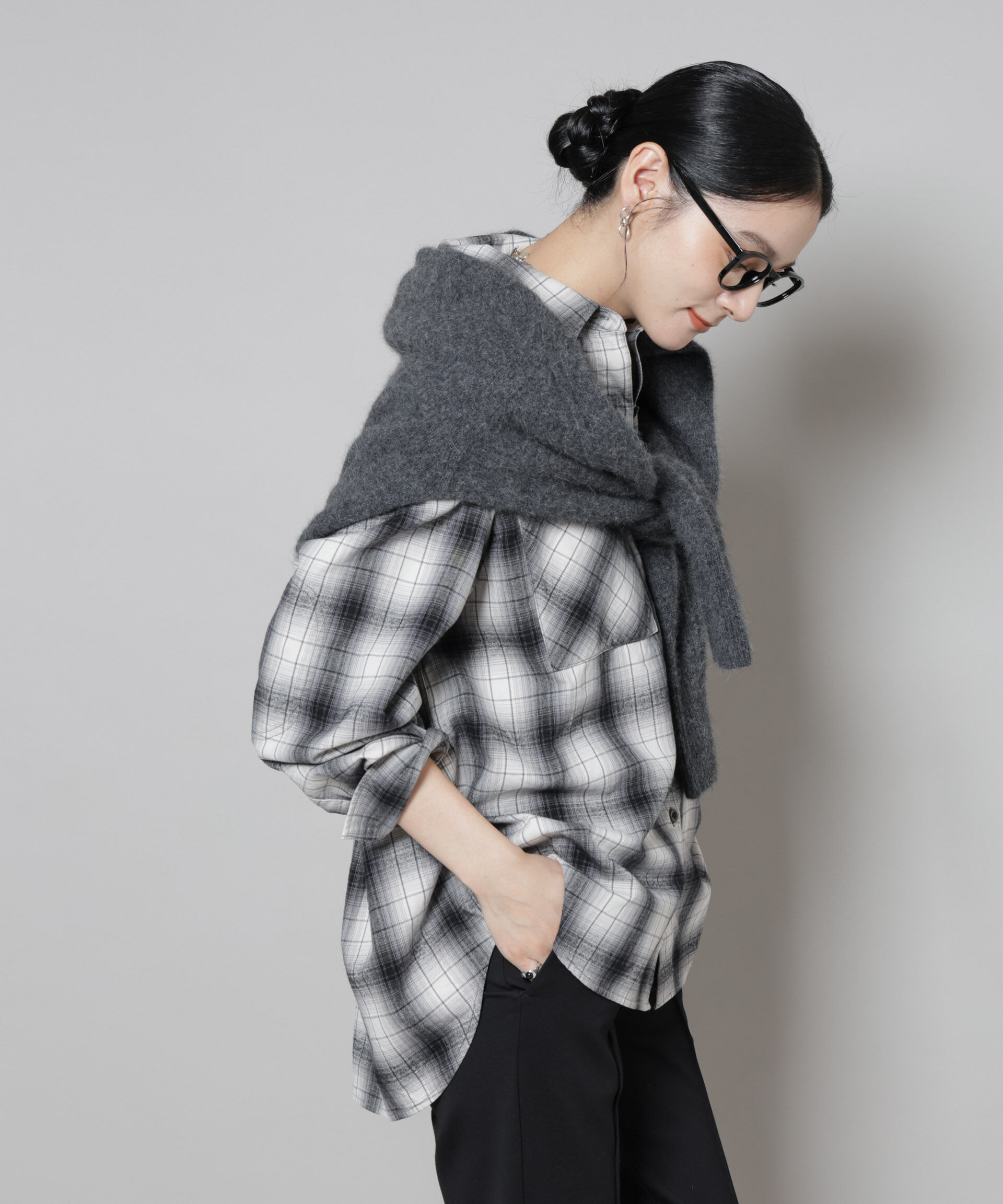 nano･universe「オンブレチェックオーバーネルシャツ」|シャツ・ブラウス|