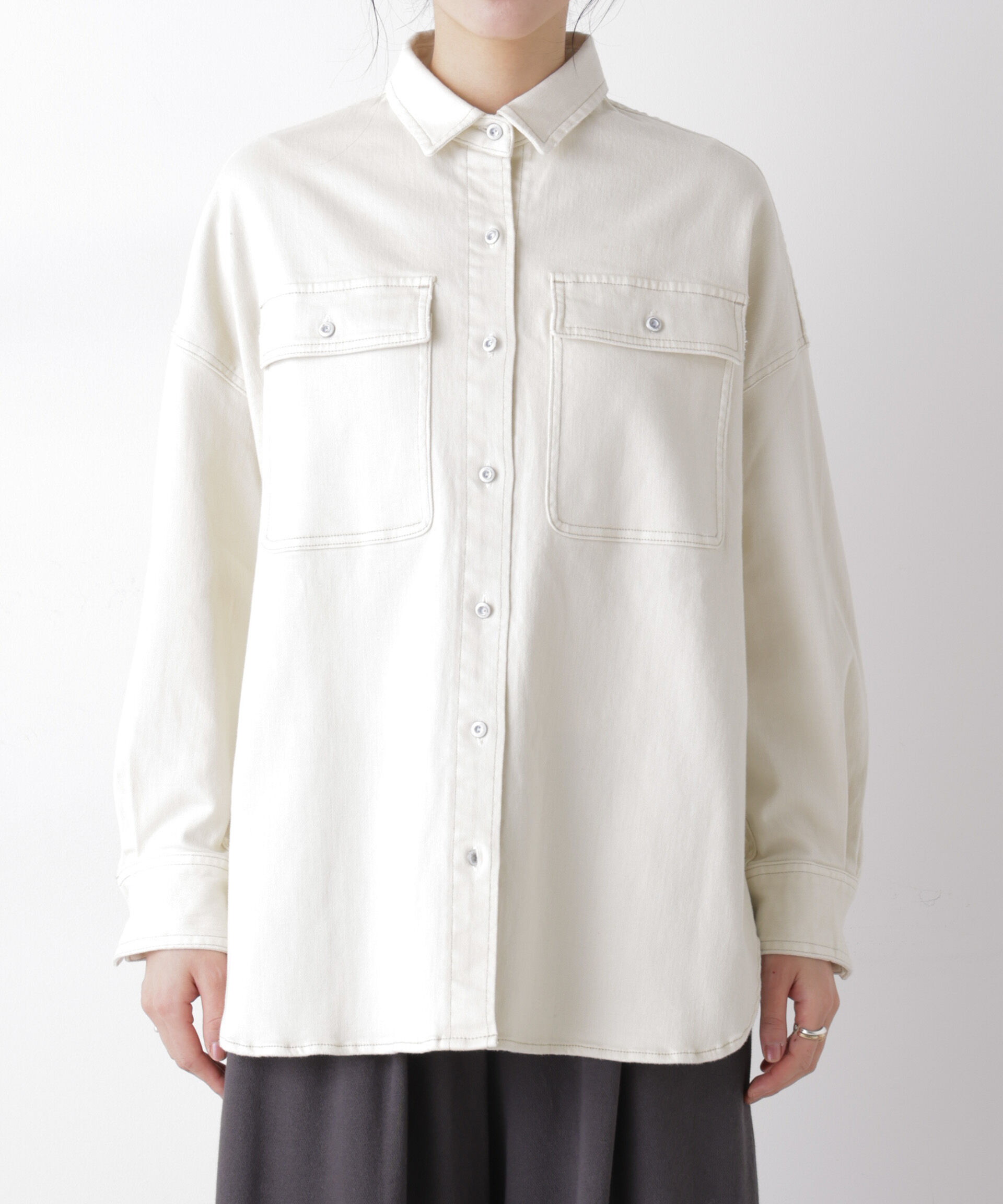 nano･universe「Healthy DENIM/別注 Almond Ecru」|シャツ・ブラウス|