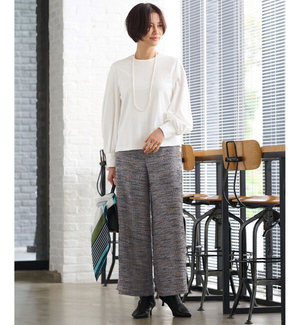 自由区「【洗える】ハイカウントパフスリーブ カットソー」|Tシャツ・カットソー|