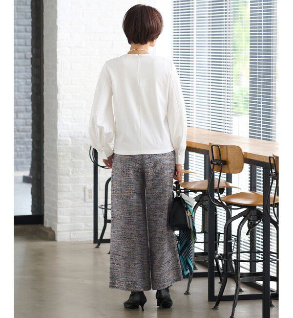 自由区「【洗える】ハイカウントパフスリーブ カットソー」|Tシャツ・カットソー|