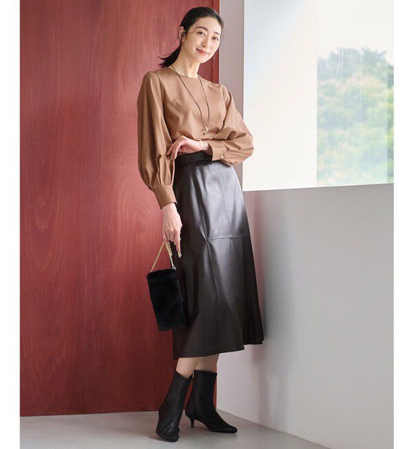 自由区「【洗える】ハイカウントパフスリーブ カットソー」|Tシャツ・カットソー|