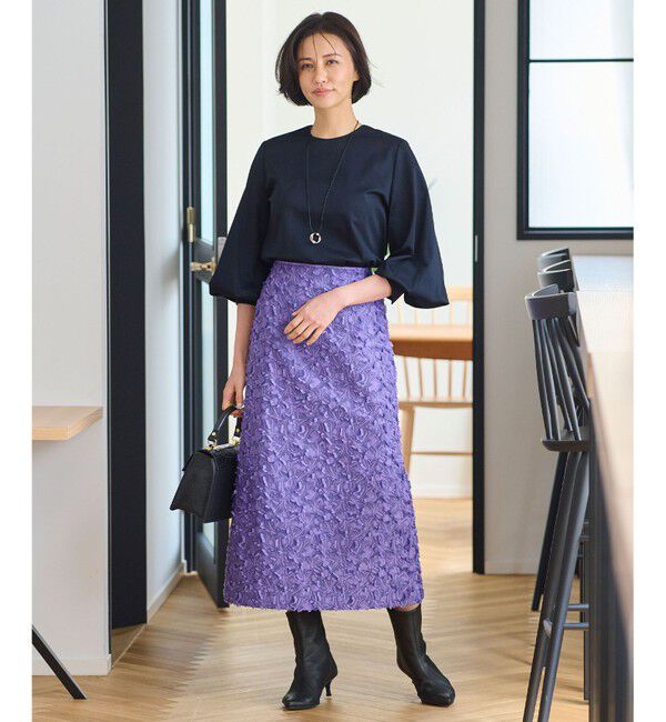 自由区「【洗える】ハイカウントパフスリーブ カットソー」|Tシャツ・カットソー|