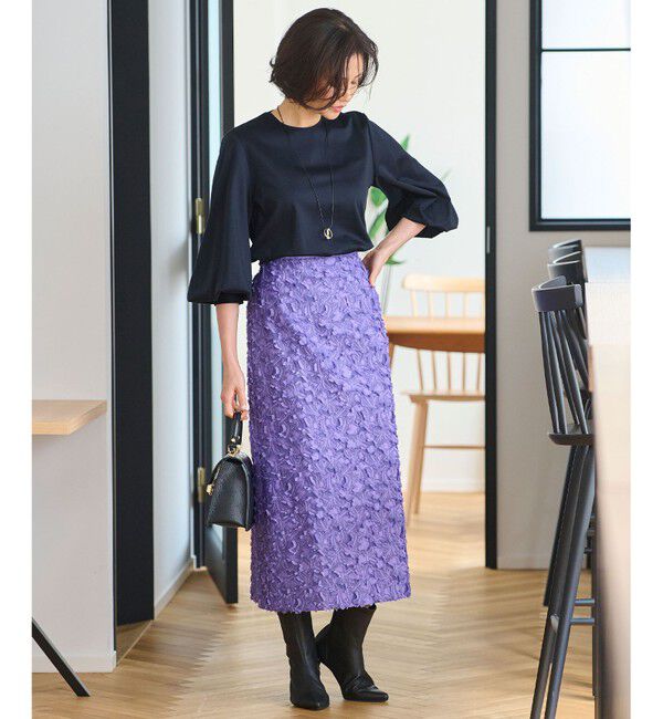 自由区「【洗える】ハイカウントパフスリーブ カットソー」|Tシャツ・カットソー|