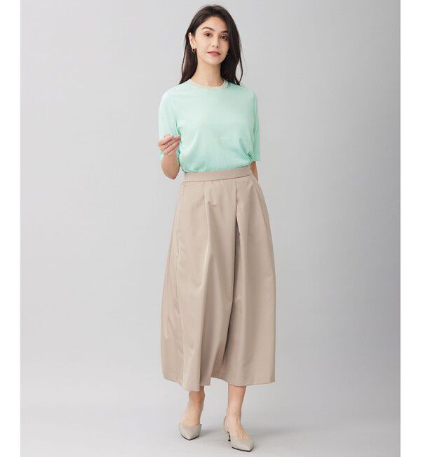 自由区「【アンサンブル対応・洗える】シャインハイゲージ5分袖 ニット」|ニット・セーター|