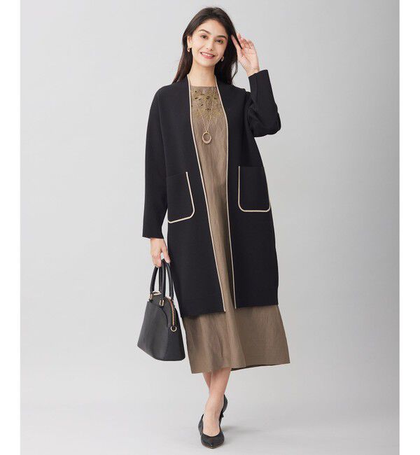 自由区「【洗える】ドライコットンハイゲージニット アウター」|カーディガン|