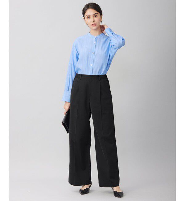 自由区「【洗える】SOMELOSテンセルバンドカラー シャツ」|シャツ・ブラウス|