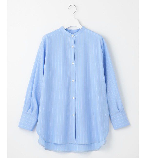 自由区「【洗える】SOMELOSテンセルバンドカラー シャツ」|シャツ・ブラウス|