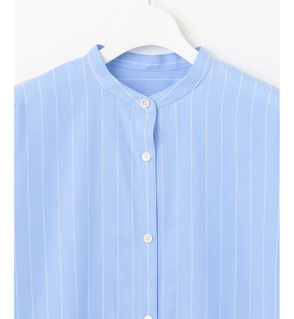 自由区「【洗える】SOMELOSテンセルバンドカラー シャツ」|シャツ・ブラウス|