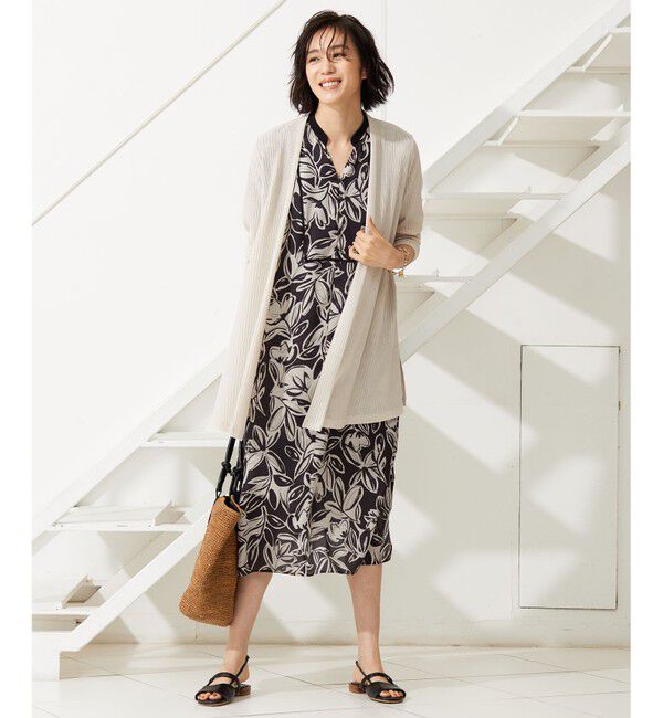 自由区「【アンサンブル対応・洗える】ハンディ カーディガン ロング丈」|カーディガン|