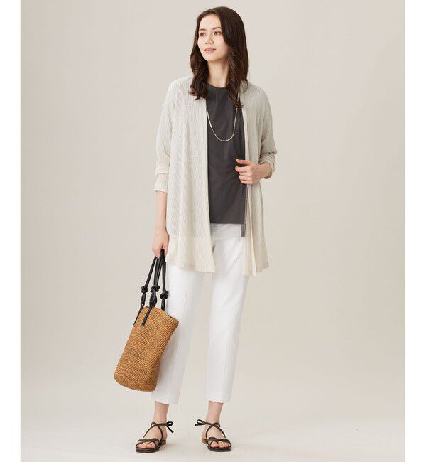 自由区「【アンサンブル対応・洗える】ハンディ カーディガン ロング丈」|カーディガン|
