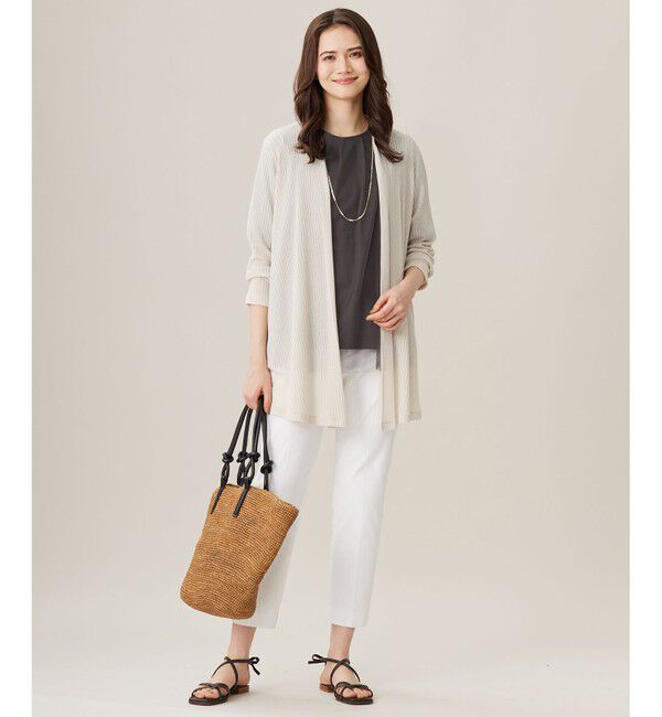 自由区「【アンサンブル対応・洗える】ハンディ カーディガン ロング丈」|カーディガン|