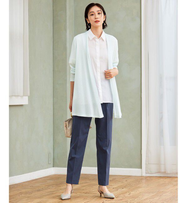 自由区「【アンサンブル対応・洗える】ハンディ カーディガン ロング丈」|カーディガン|