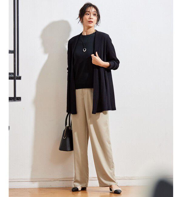 自由区「【アンサンブル対応・洗える】ハンディ カーディガン ロング丈」|カーディガン|