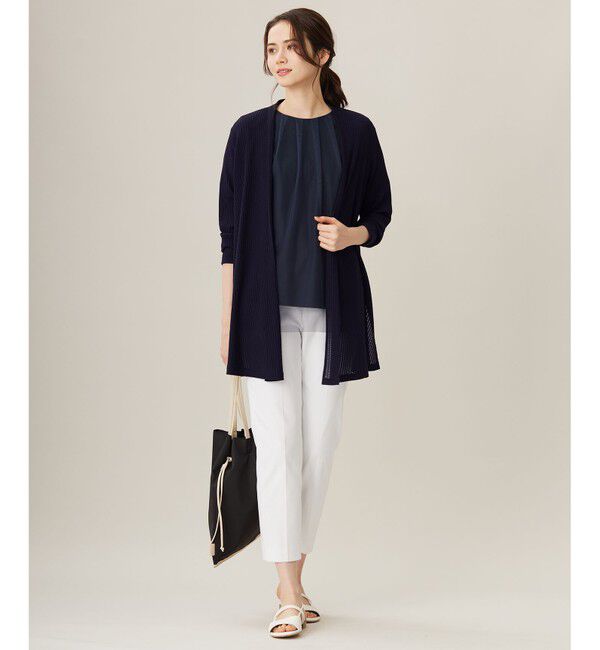自由区「【アンサンブル対応・洗える】ハンディ カーディガン ロング丈」|カーディガン|