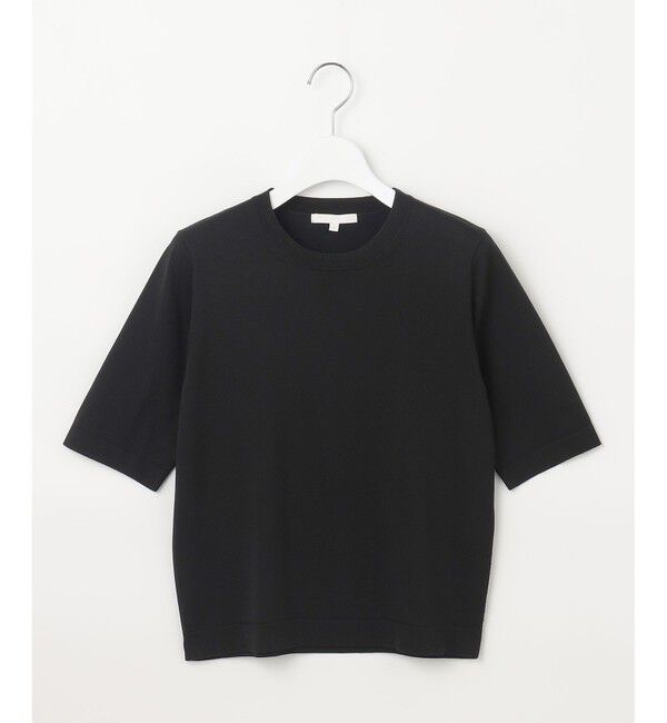 自由区「【アンサンブル対応・洗える】アセテートコットンプルオーバー ニット」|ニット・セーター|ブラック