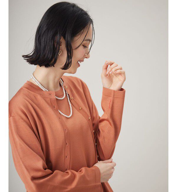 自由区「【アンサンブル対応・洗える】アセテートコットン カーディガン」|カーディガン|