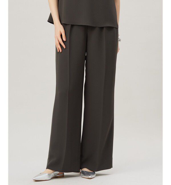 自由区「【SHIHOさんコラボ・洗える】バックサテンジョーゼットワイド パンツ」|その他|バーント