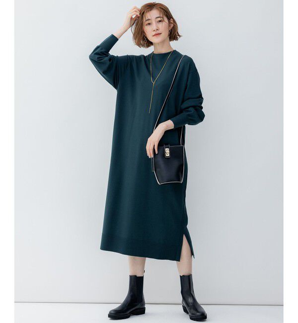 23区「【洗える】ヴィスコースストレッチ ストレート ニットワンピース」|ワンピース|