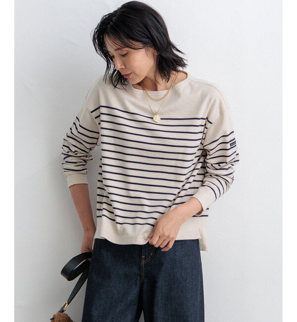 23区「【洗える】Armor-lux クロップドボーダー カットソー」|Tシャツ・カットソー|ﾍﾞｰｼﾞｭ&times;