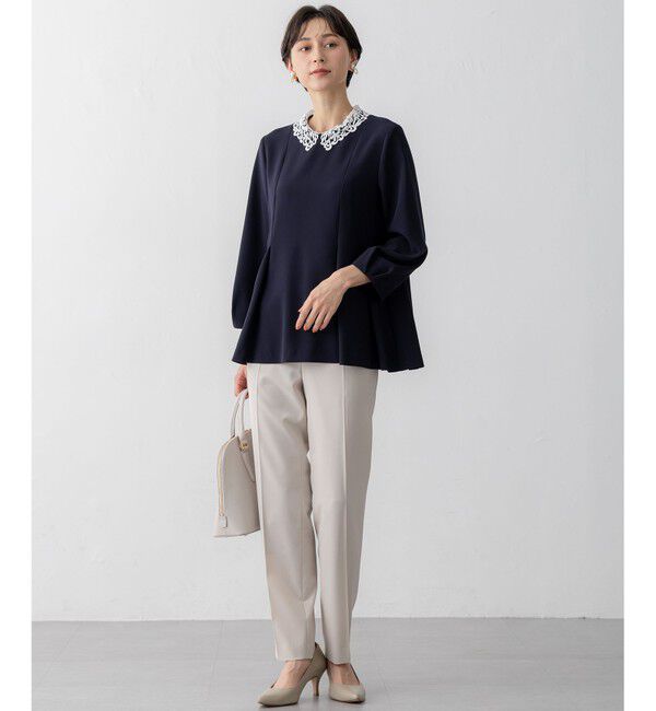 23区「【VERYコラボ】トリアセダブルジョーゼット レース襟 ブラウス」|シャツ・ブラウス|