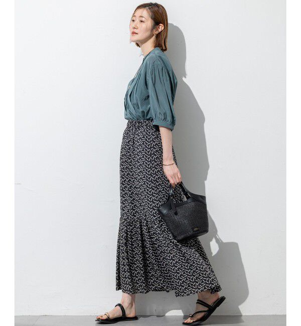 23区「【接触冷感/速乾性/洗える】エアリーブライトローン タック ブラウス」|シャツ・ブラウス|