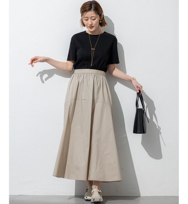 23区「【接触冷感/撥水加工】ストレッチブロード ギャザースカート」|スカート|