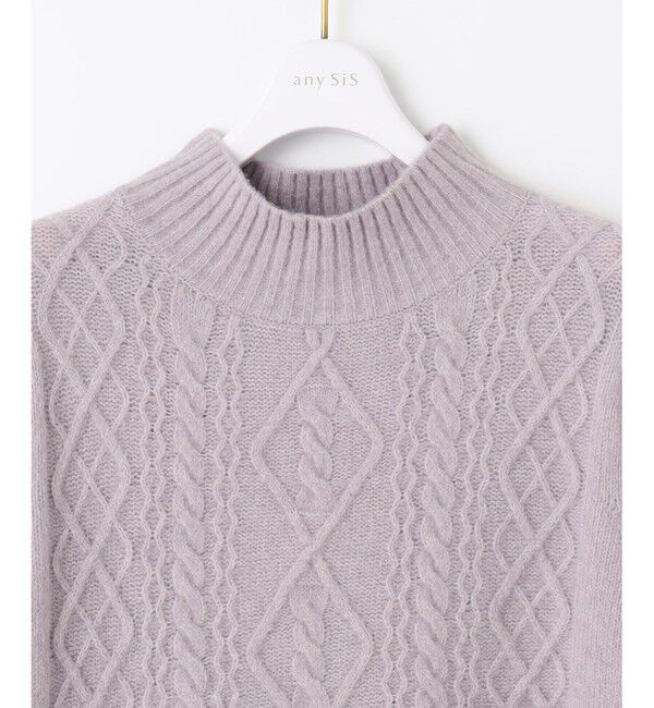 ANY SIS「【洗える】ハイネックケーブルニット ワンピース」|ワンピース|