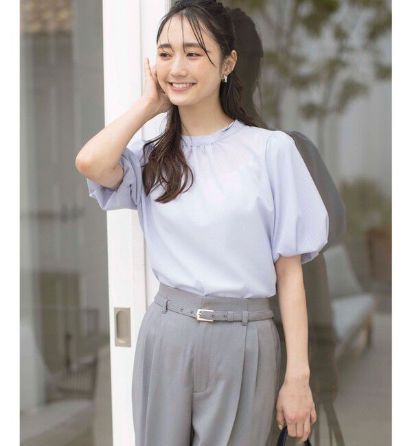 ANY SIS「【洗える】シアーストライプ ブラウス」|シャツ・ブラウス|ライトブルー