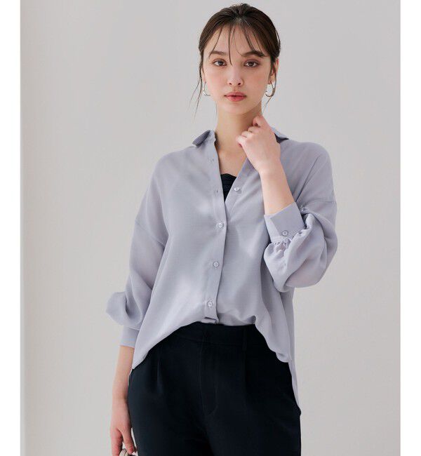 ANY SIS「【接触冷感】シアー ブラウス」|シャツ・ブラウス|