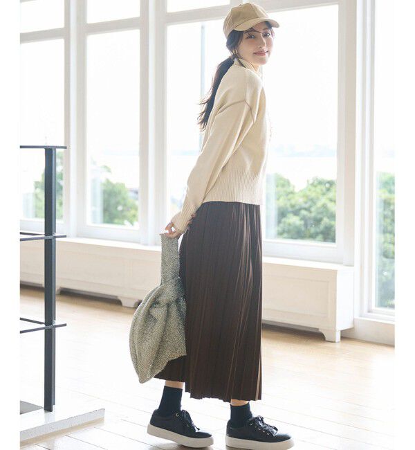 any SiS「【洗える・2SET】ボリューム ニット &times; スエードライク スカート セット」|スーツ|