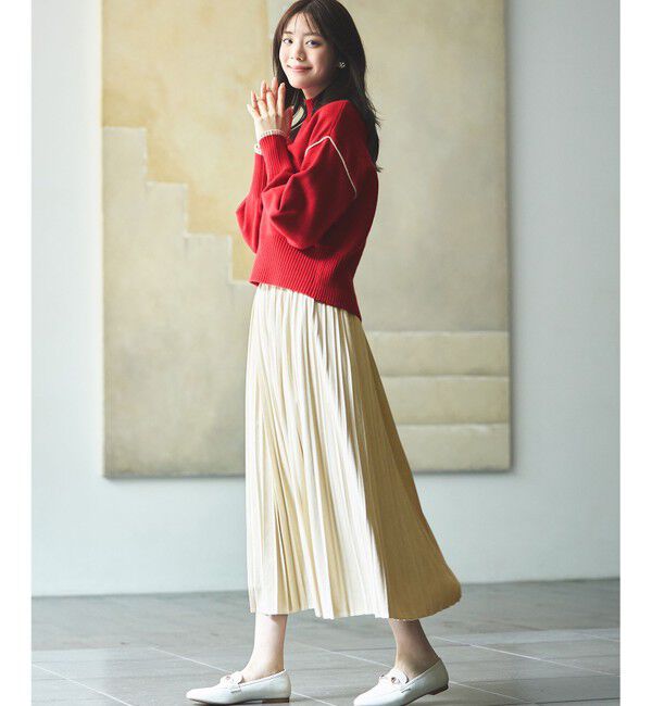 any SiS「【洗える・2SET】ボリューム ニット &times; スエードライク スカート セット」|スーツ|