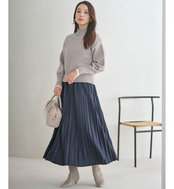 any SiS「【洗える・2SET】ボリューム ニット &times; スエードライク スカート セット」|スーツ|ﾗｲﾄﾌﾞﾙ