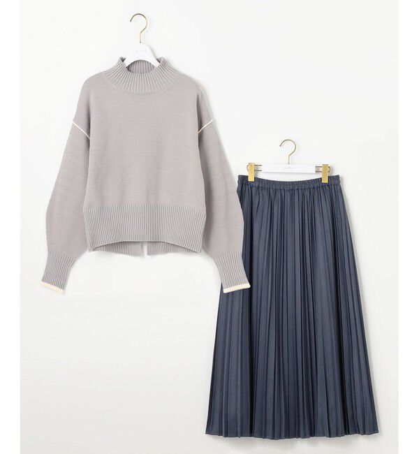 any SiS「【洗える・2SET】ボリューム ニット &times; スエードライク スカート セット」|スーツ|