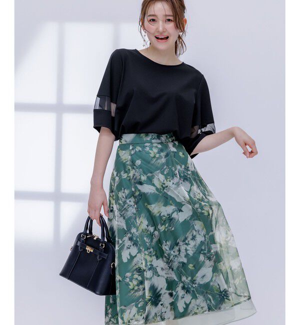 ANY SIS「【洗える】シアーコンビ プルオーバー」|Tシャツ・カットソー|