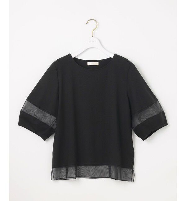 ANY SIS「【洗える】シアーコンビ プルオーバー」|Tシャツ・カットソー|