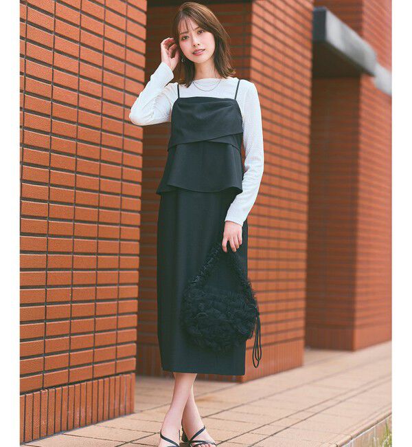 ANY SIS「ビスチェワンピース &times; カットソー セット」|スーツ|ブラック