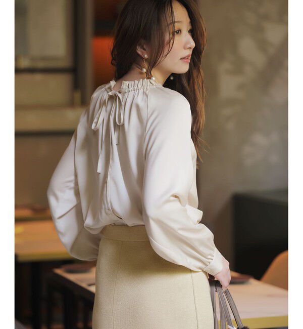 ANY SIS「【前後着用可能】ギャザーネック ブラウス」|シャツ・ブラウス|