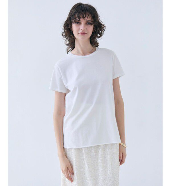 BEIGE,「【洗える】BROIS / 半袖コットンＴシャツ」|Tシャツ・カットソー|White