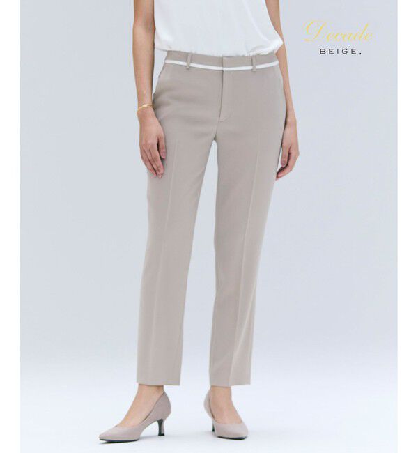 BEIGE,「【洗える】CINDY / クロップドパンツ」|その他|Taupe &times; White