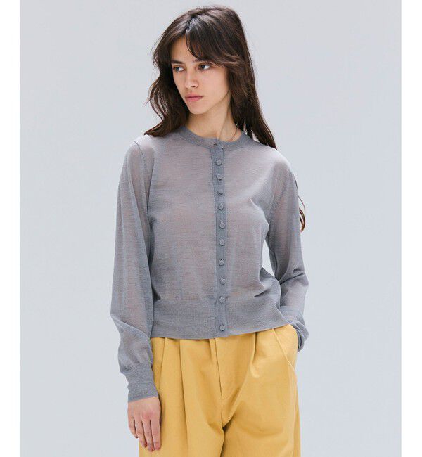 BEIGE,「【洗える・Oggi 10月号掲載】CADDO / シアーウールカーディガン」|ニット・セーター|Md.Gray