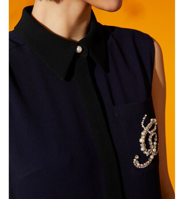  「ビジューロゴ配色ワンピース」|ドレス|