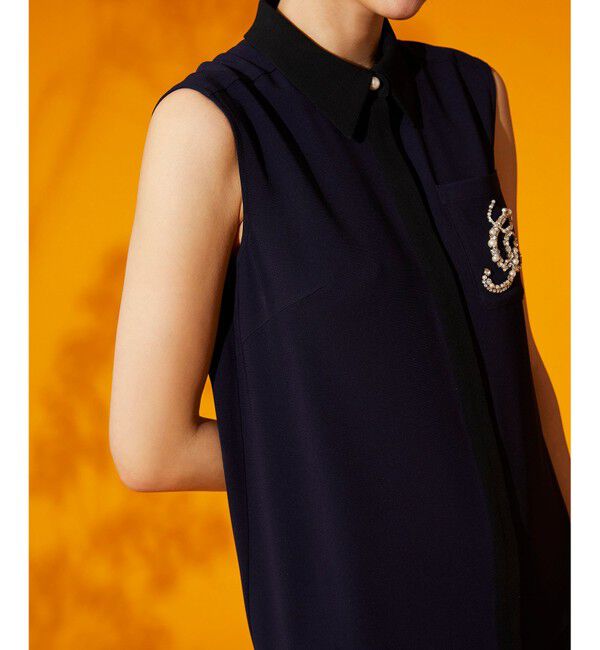  「ビジューロゴ配色ワンピース」|ドレス|