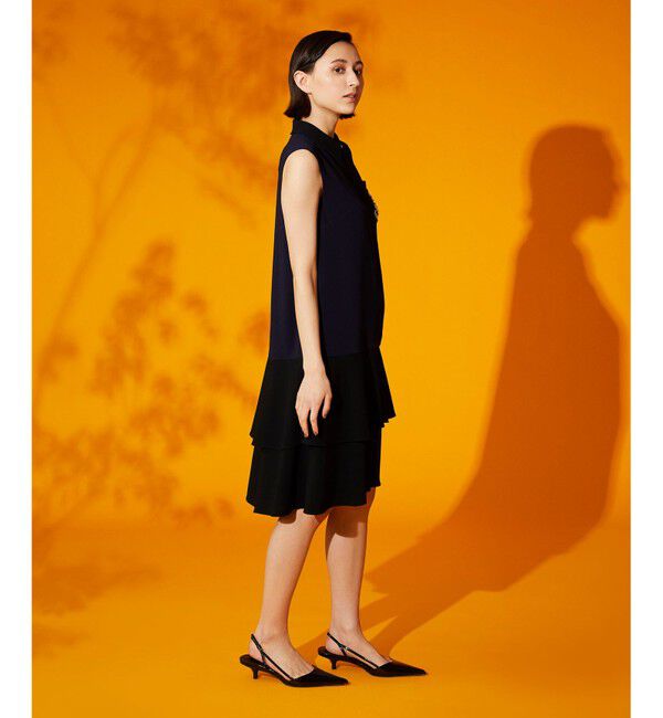  「ビジューロゴ配色ワンピース」|ドレス|