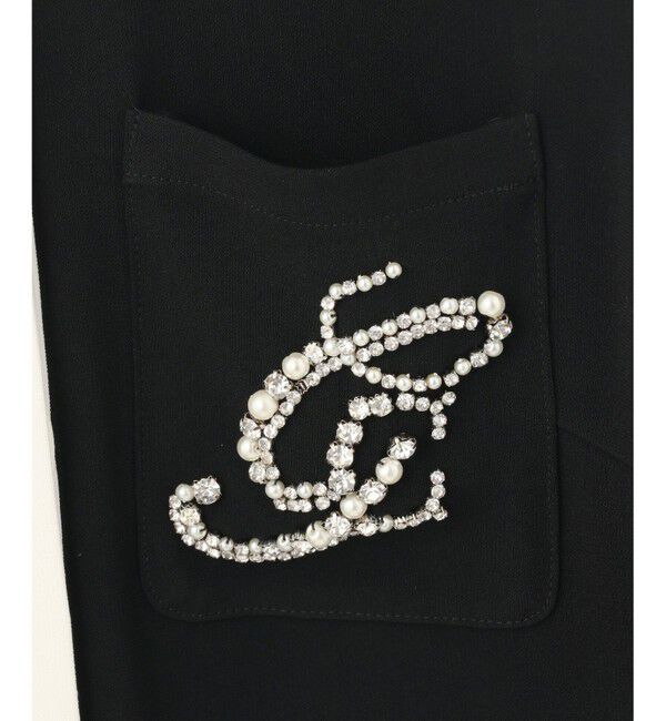  「ビジューロゴ配色ワンピース」|ドレス|