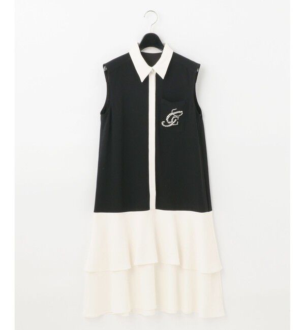  「ビジューロゴ配色ワンピース」|ドレス|